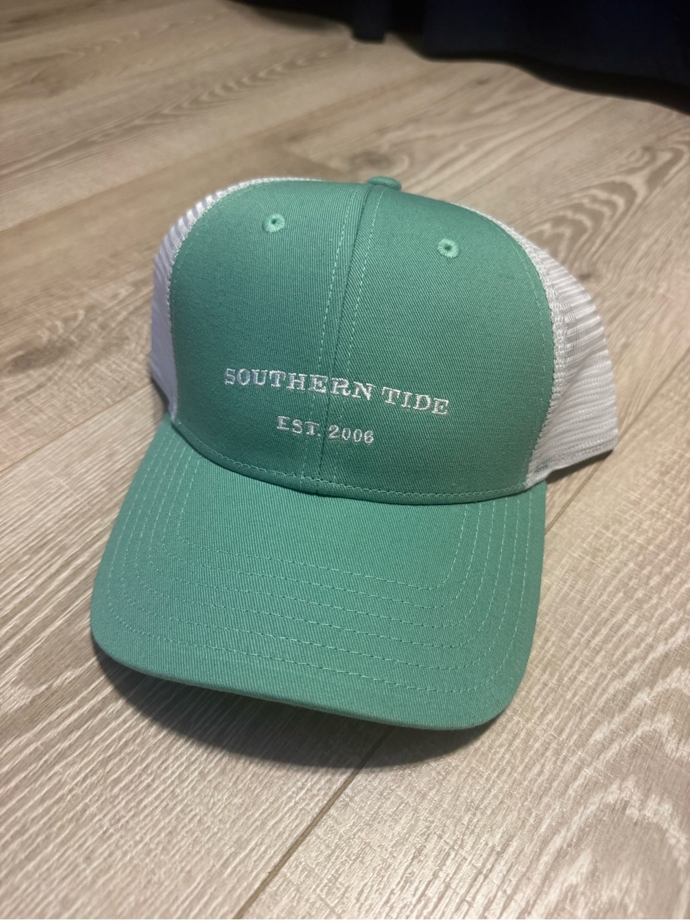 Southern Tide Seafoam & White Logo Trucker Hat